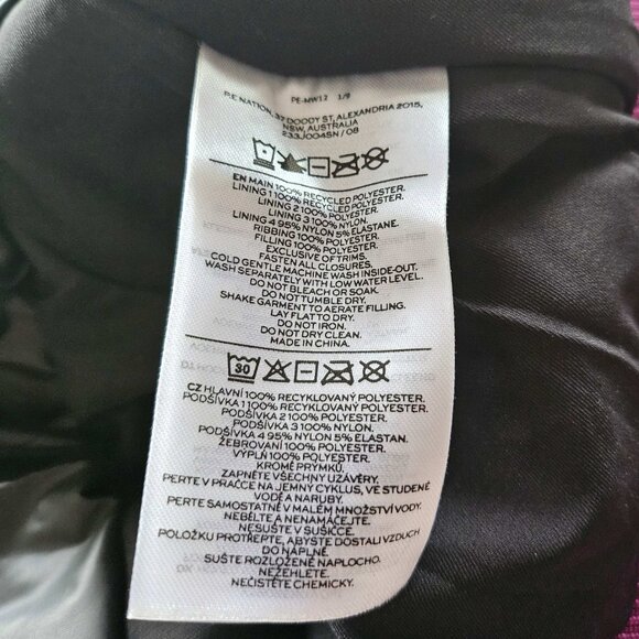 P.E. NATIONAL FUSCHIA PINK PUFFER JACKET WITH BELT (M) - Picture 10 of 11